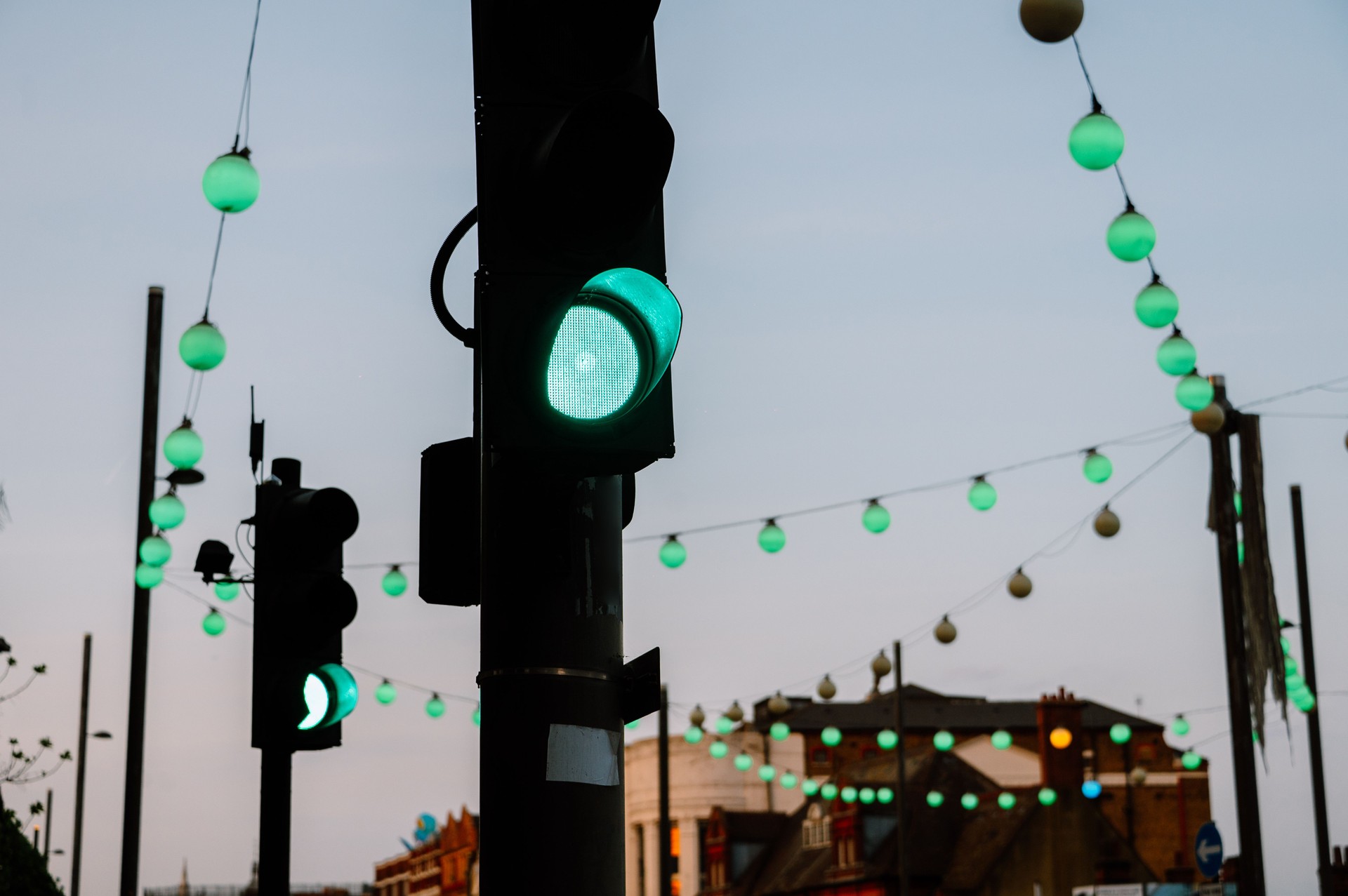 Green traffic lights